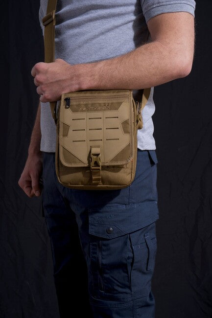 Pentagon Messenger Shoulder Bag, Coyote