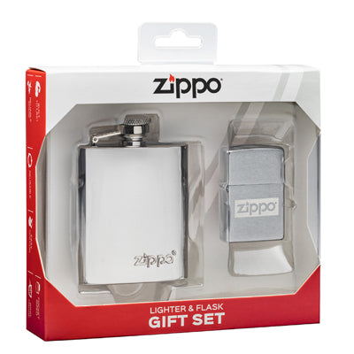 Zippo-Feuerzeug und Flasche Chrom