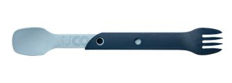 UCO Switch Expandierbares Nylon-Besteck mit Schlaufe zur Befestigung und Spork-Gabelhalter steinblau