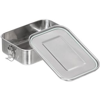 FoxOutdoor Lunchbox, Premium, Edelstahl, ca. 19 x 14,5 x 6,5 cm