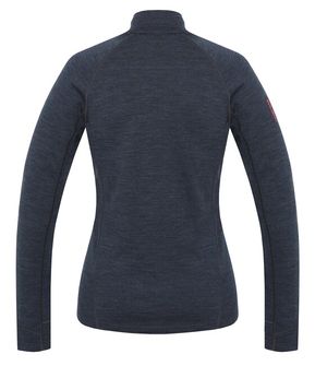 HUSKY Damen Sweatshirt aus Merinowolle Alou L, schwarz/blau