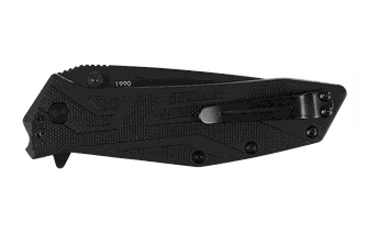 Kershaw BRAWLER Taschenmesser mit Assist 7,6 cm, ganz schwarz, GFN