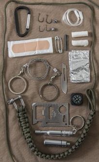 Mil-tec Paracord Survival-Kit groß, schwarz