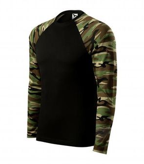 Malfini Camouflage langärmliges T-Shirt, braun,160g/m2