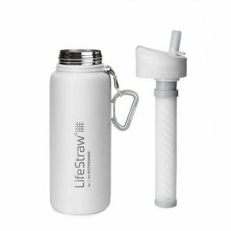 LifeStraw Go Edelstahl-Filterflasche 700ml weiß