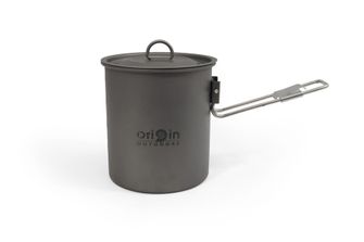 Origin Outdoors Camping Pot Titanium Trekking Topf/Tasse mit Ausguss und Klappgriff Titanium 750 ml