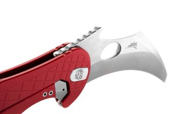 Lionsteel Messer Typ KARAMBIT entwickelt in Zusammenarbeit mit Emerson Design. L.E. ONE 1 A RS Rot/Stein gewaschen