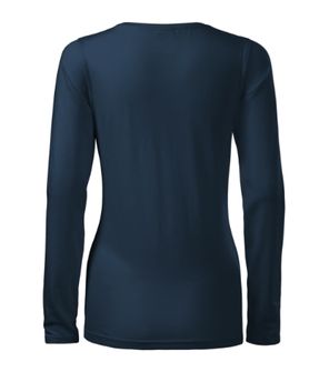 Malfini Slim Damen Langarm-T-Shirt, navy blau