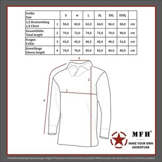 MFH Langarm-Fleece-T-Shirt Troyer, OD grün