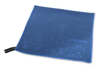 Pinguin Micro Handtuch Karte 75 x 150 cm, Blau
