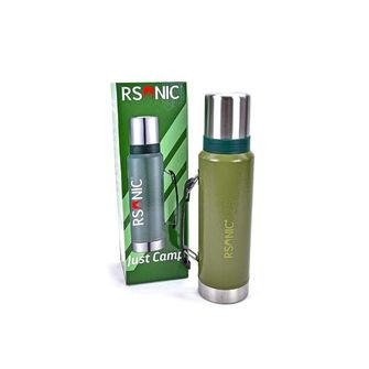 R sonic Edelstahl Thermoskanne, grün 1,2 L