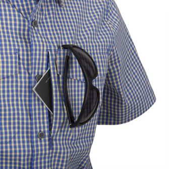 Helikon-Tex Taktisches Hemd Covert Concealed Carry mit kurzen Ärmeln - Kariertes Königsblau