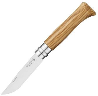 Opinel VRi N°08 Inox Olivenholzgriff Messerset Etui, Holzbox