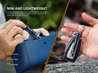 Aufladbare Minitaschenlampe Fenix E05R – schwarz