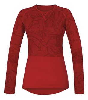 Husky Merino Thermounterwäsche Damen Langarm T-Shirt Rot