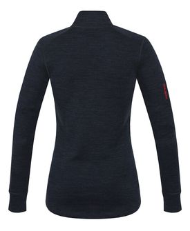Husky Damen Merino Sweatshirt Aron Zip L schwarz und blau