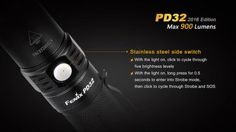 Fenix LED-Taschenlampe PD32 XP-L, 900 Lumen