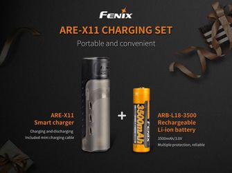 USB-Ladegerät Fenix ARE-X11 + 3500 mAh Akku (Li-Ion)