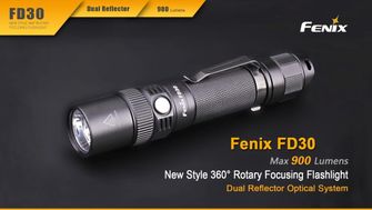 Fokussierungstaschenlampe Fenix FD30 + USB-Akku 2600 mAh
