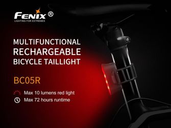 Wiederaufladbare Fahrradlampe Fenix BC05R, 10 Lumen