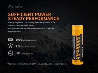 Wiederaufladbare Batterie Fenix 21700 5000 mAh Li-Ion