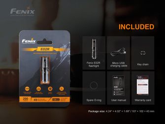 Mini-Taschenlampe Fenix E02R – braun