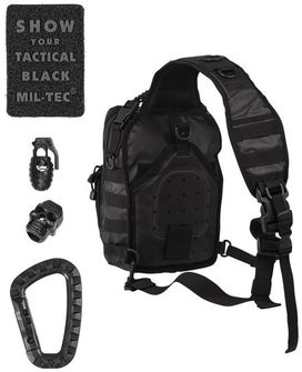 Mil-Tec Tactical Eingurtrucksack, schwarz, 10 l