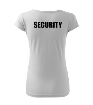 DRAGOWA Damen T-Shirt mit Aufschrift SECURITY, weiß