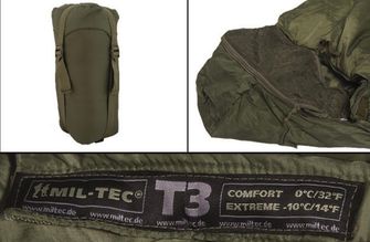 - Mil-tec Tactical T3 Schlafsack, olivgrün 0/-10 °C