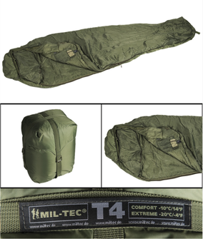 Mil-tec Tactical T4 Schlafsack, olivgrün 2/-19 °C