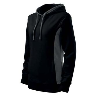 Malfini Kangaroo Damen-Sweatshirt, schwarz-grau, 280g/m2
