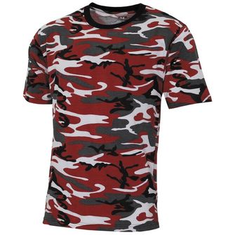 MFH Amerikanisches T-Shirt Streetstyle, rot-camo
