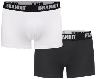 Brandit Boxershorts mit Logo 2tlg., weiß-schwarz
