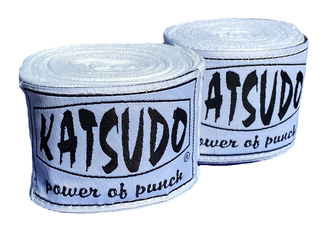 Katsudo Boxbandagen elastisch 250 cm, weiß