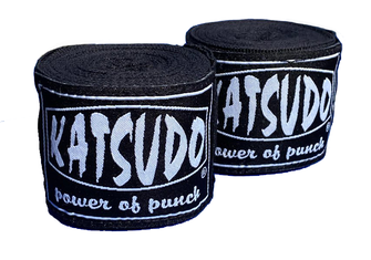 Katsudo Boxbandagen elastisch 250 cm, schwarz