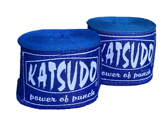 Katsudo Boxbandagen elastisch 250 cm, blau