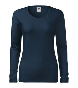 Malfini Slim Damen Langarm-T-Shirt, navy blau