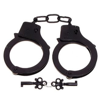 MFH Polizei Handschellen mit zwei Schlüsseln, Schwarz