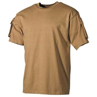 MFH US Coyote-T-Shirt mit Velcro-Taschen auf den Ärmeln, 170g/m2