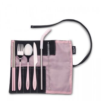 Mizu Camping-Besteck-Set Urban Cutlery Camping-Besteck-Set, rosa
