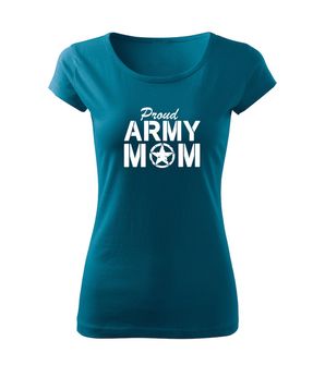 DRAGOWA Damen Kurzshirt army mom, petrol blue 150g/m2
