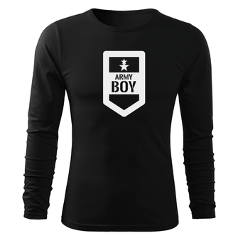 DRAGOWA Fit-T langärmliges T-Shirt army boy, schwarz 160g/m2