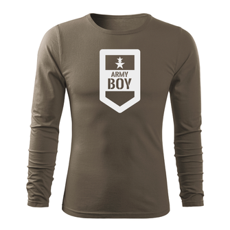 DRAGOWA Fit-T langärmliges T-Shirt army boy, olivgrün 160g/m2