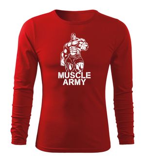 DRAGOWA Fit-T langärmliges T-Shirt muscle army man, rot 160g/m2