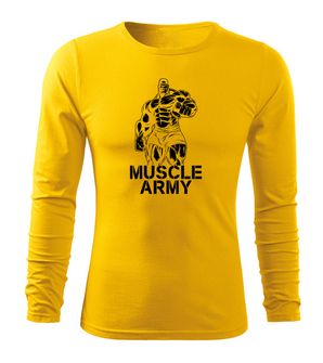 DRAGOWA Fit-T langärmliges T-Shirt muscle army man, gelb 160g/m2