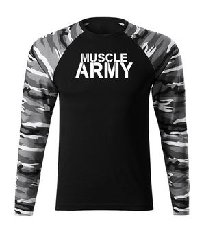 DRAGOWA Fit-T langärmliges T-Shirt muscle army, metro 160g/m2