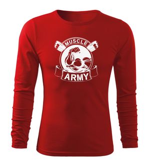 DRAGOWA Fit-T langärmliges T-Shirt muscle army original, rot 160g/m2
