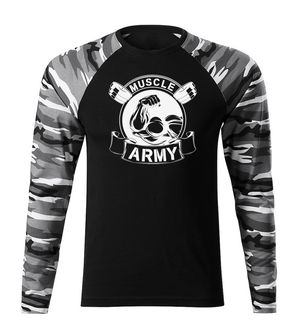 DRAGOWA Fit-T langärmliges T-Shirt muscle army original, metro 160g/m2