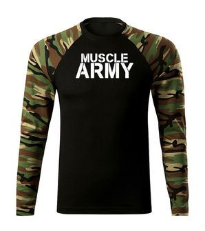 DRAGOWA Fit-T langärmliges T-Shirt muscle army, woodland 160g/m2