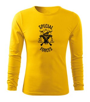DRAGOWA Fit-T langärmliges T-Shirt special force, gelb 160g/m2
